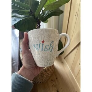 Starbucks Coffee Mug Cup Wish for Love Live in Peace Joy Blue Red Star 2005